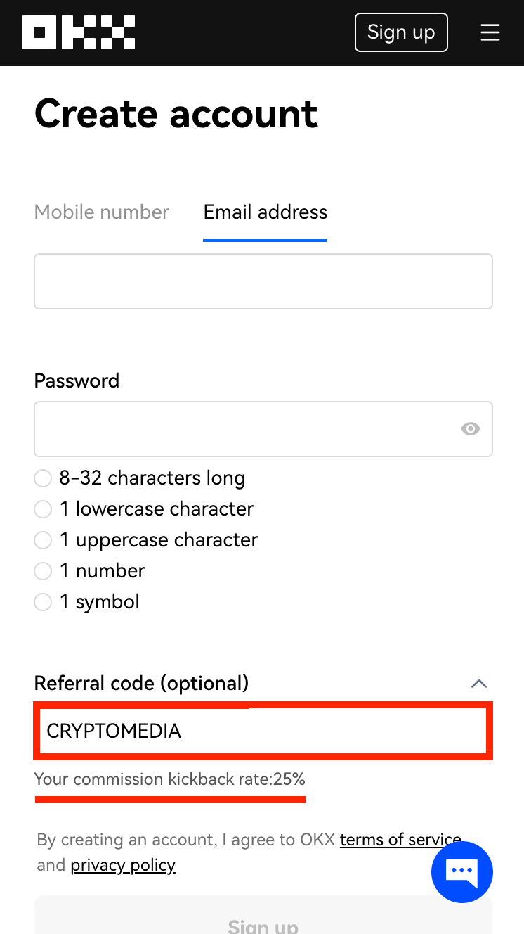 OKXの招待コードを適用する方法