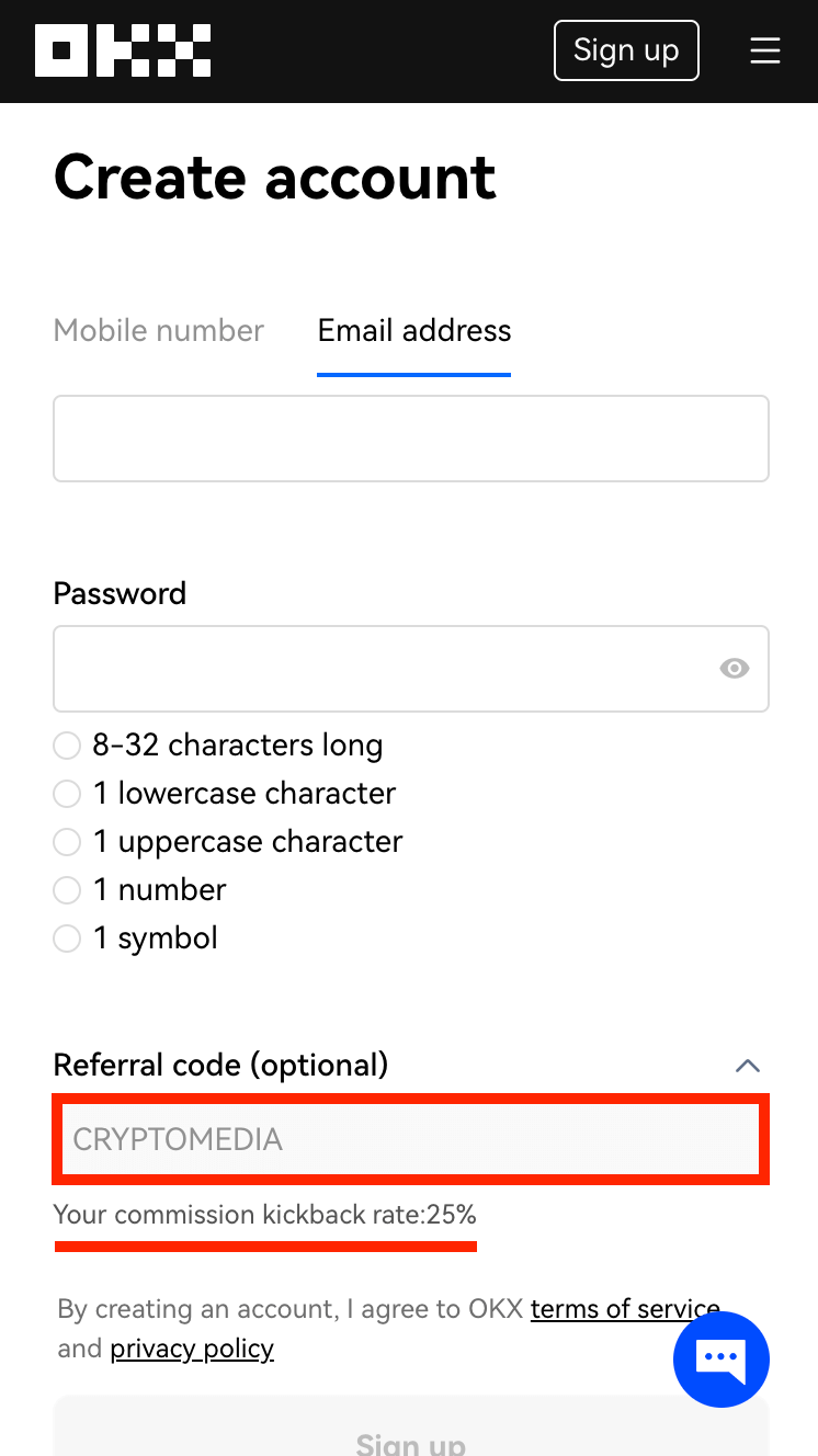 OKXの招待コードを適用する方法